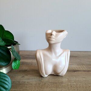 Woman stone bust vase/planter.